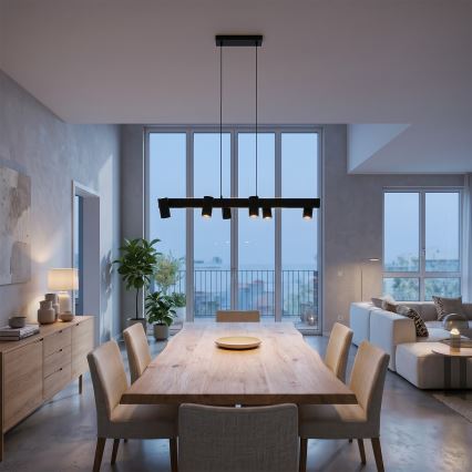 Brilagi - Lustre suspenso por cabo SELE 6xGU10/30W/230V preto