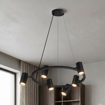 Brilagi - Lustre suspenso por cabo SELE 6xGU10/30W/230V preto