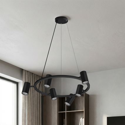 Brilagi - Lustre suspenso por cabo SELE 6xGU10/30W/230V preto