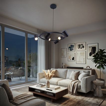 BRILAGI - Lustre suspenso por cabo SELE 6xGU10/30W/230V preto