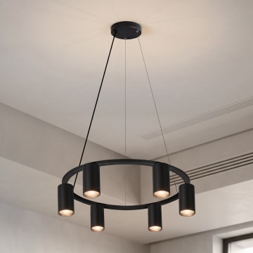 Brilagi - Lustre suspenso por cabo SELE 6xGU10/30W/230V preto