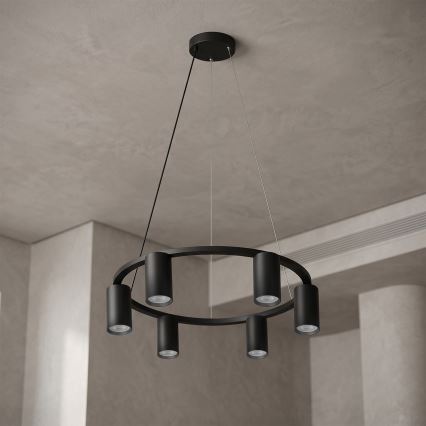 Brilagi - Lustre suspenso por cabo SELE 6xGU10/30W/230V preto