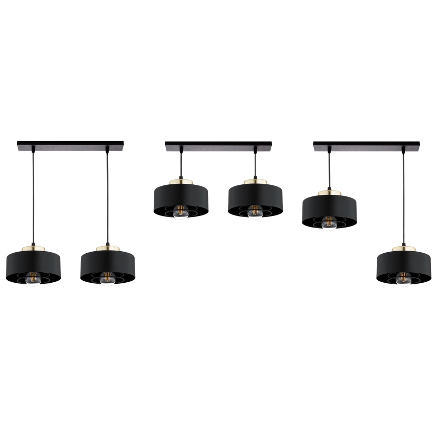 Brilagi - Lustre suspenso por cabo SPRING 2xE27/60W/230V preto/dourado