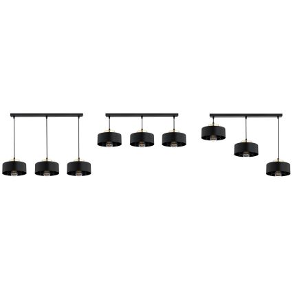 Brilagi - Lustre suspenso por cabo SPRING 3xE27/60W/230V preto/dourado