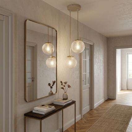 Brilagi - Lustre suspenso por cabo STELLA 2xE27/60W/230V bege/dourado