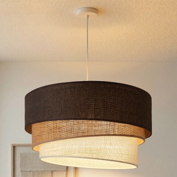 Brilagi - Lustre suspenso por cabo TRIO 3xE27/60W/230V diâmetro 60 cm castanho/bege/branco