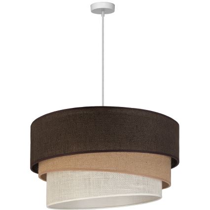 Brilagi - Lustre suspenso por cabo TRIO 3xE27/60W/230V diâmetro 60 cm castanho/bege/branco