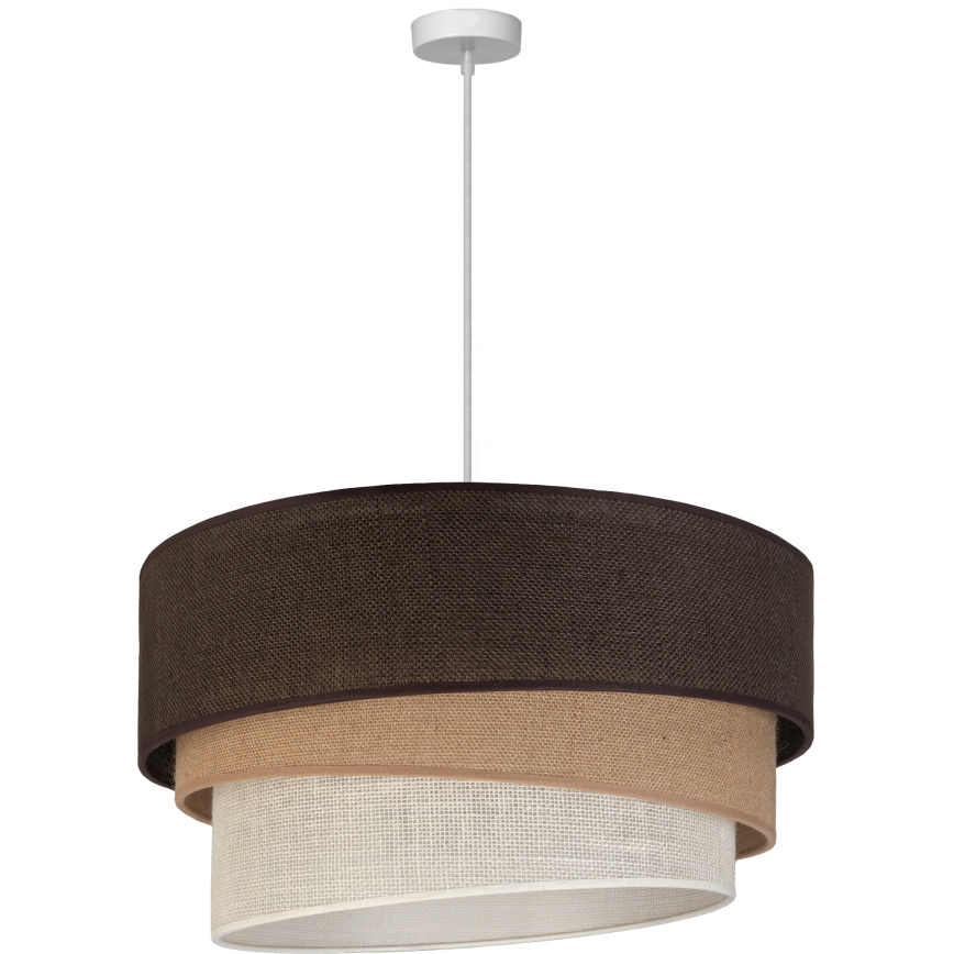 Brilagi - Lustre suspenso por cabo TRIO 3xE27/60W/230V diâmetro 60 cm castanho/bege/branco