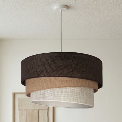 Brilagi - Lustre suspenso por cabo TRIO 3xE27/60W/230V diâmetro 60 cm castanho/bege/branco