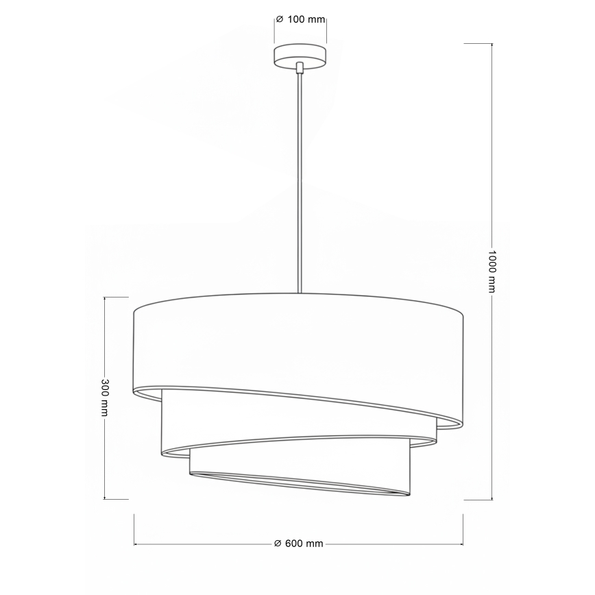 Brilagi - Lustre suspenso por cabo TRIO 3xE27/60W/230V diâmetro 60 cm castanho/bege/branco