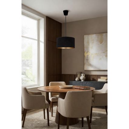Brilagi - Lustre suspenso por cabo VELVET 1xE27/60W/230V Ø 40 cm preto/dourado