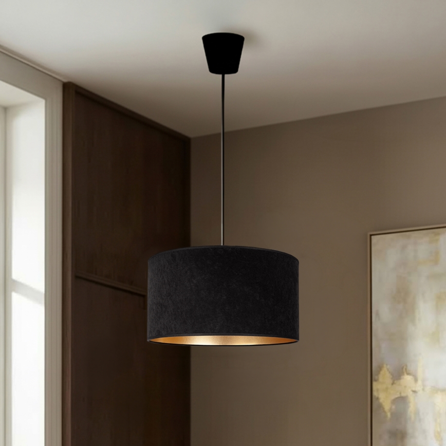 Brilagi - Lustre suspenso por cabo VELVET 1xE27/60W/230V Ø 40 cm preto/dourado