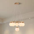 Brilagi - Lustre suspenso por cabo VISBY WOOD, 6xE27/60W/230V, Ø 58 cm, madeira