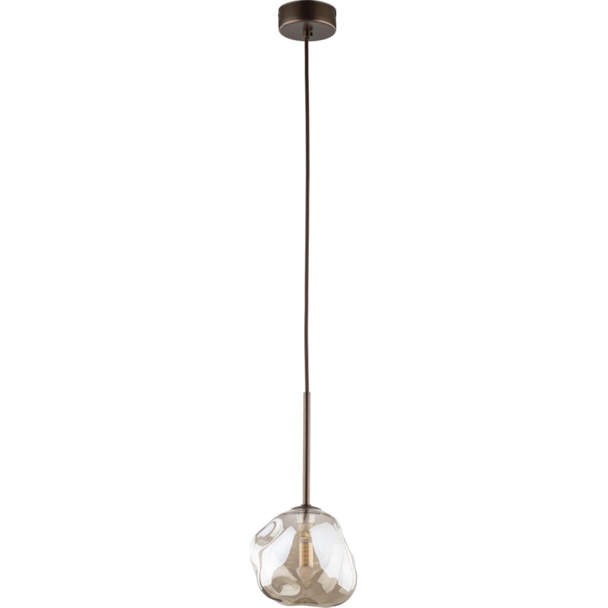 Brilagi - Lustre suspenso por cabo VULCANO 1xG9/8W/230V Ø 15 cm bronze/bege fumê
