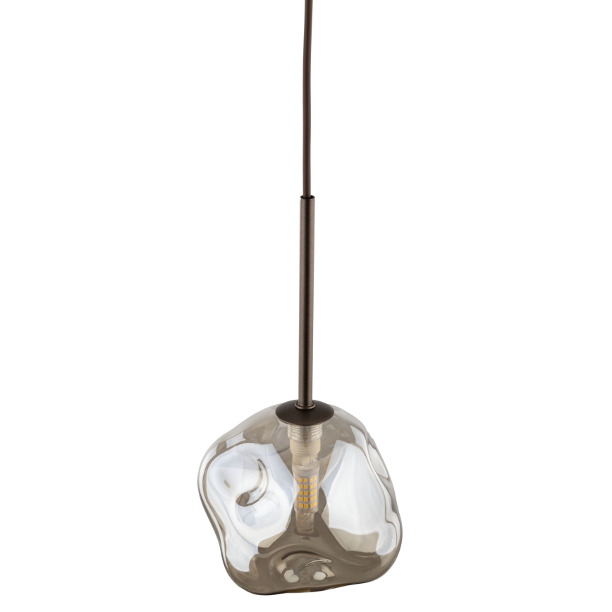 Brilagi - Lustre suspenso por cabo VULCANO 1xG9/8W/230V Ø 15 cm bronze/bege fumê