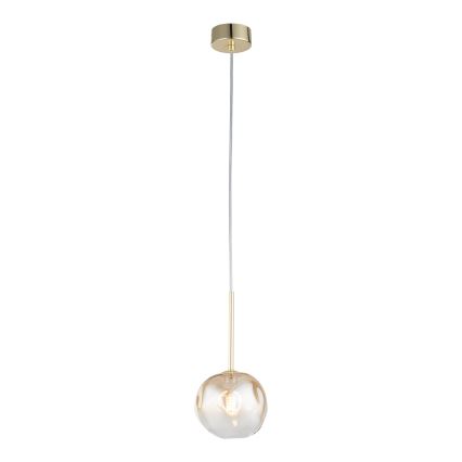 Brilagi - Lustre suspenso por cabo VULCANO 1xG9/8W/230V Ø 15 cm dourado/bege fumê