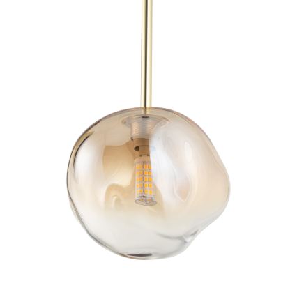 Brilagi - Lustre suspenso por cabo VULCANO 1xG9/8W/230V Ø 15 cm dourado/bege fumê