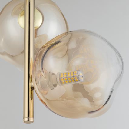 Brilagi - Lustre suspenso por cabo VULCANO 3xG9/8W/230V dourado/bege fumê