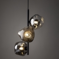Brilagi - Lustre suspenso por cabo VULCANO 3xG9/8W/230V preto/fumê