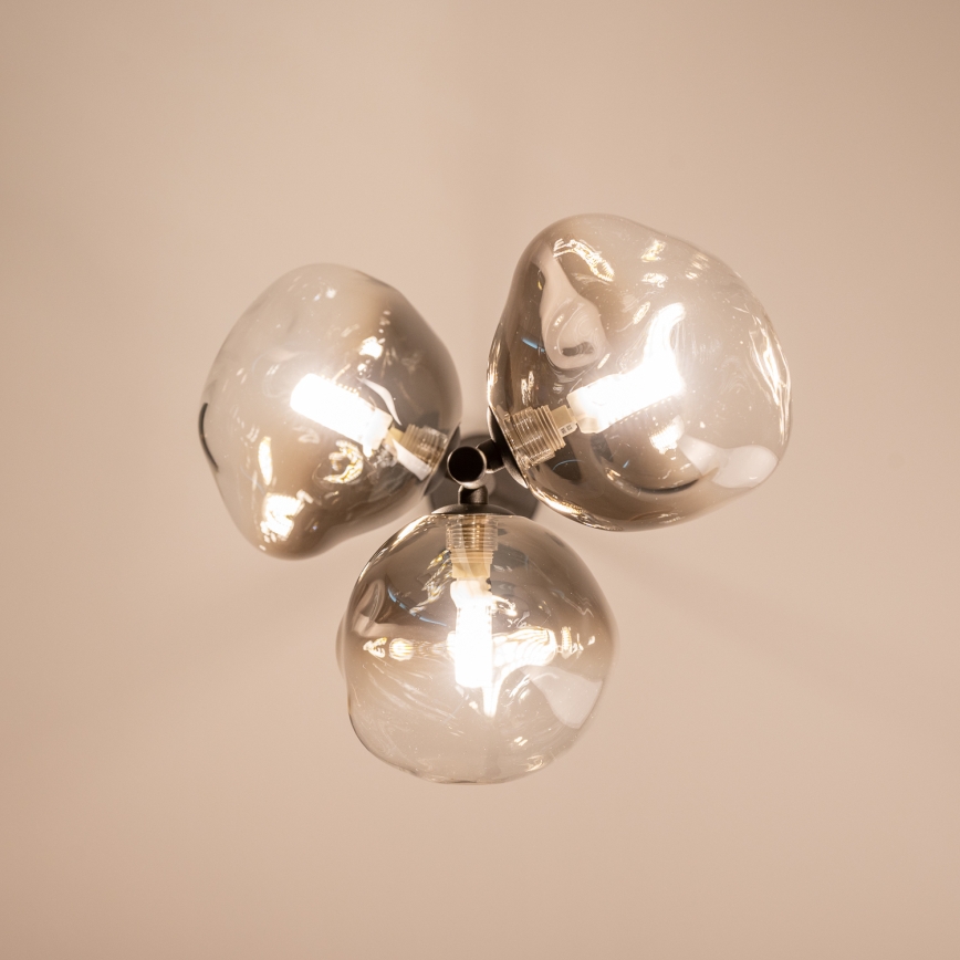 BRILAGI - Lustre suspenso por cabo VULCANO 3xG9/8W/230V preto/fumê