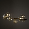 Brilagi - Lustre suspenso por cabo VULCANO 7xG9/8W/230V bronze/bege fumê