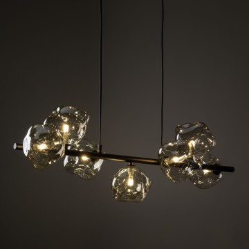 Brilagi - Lustre suspenso por cabo VULCANO 7xG9/8W/230V bronze/bege fumê