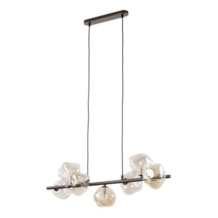 Brilagi - Lustre suspenso por cabo VULCANO 7xG9/8W/230V bronze/bege fumê