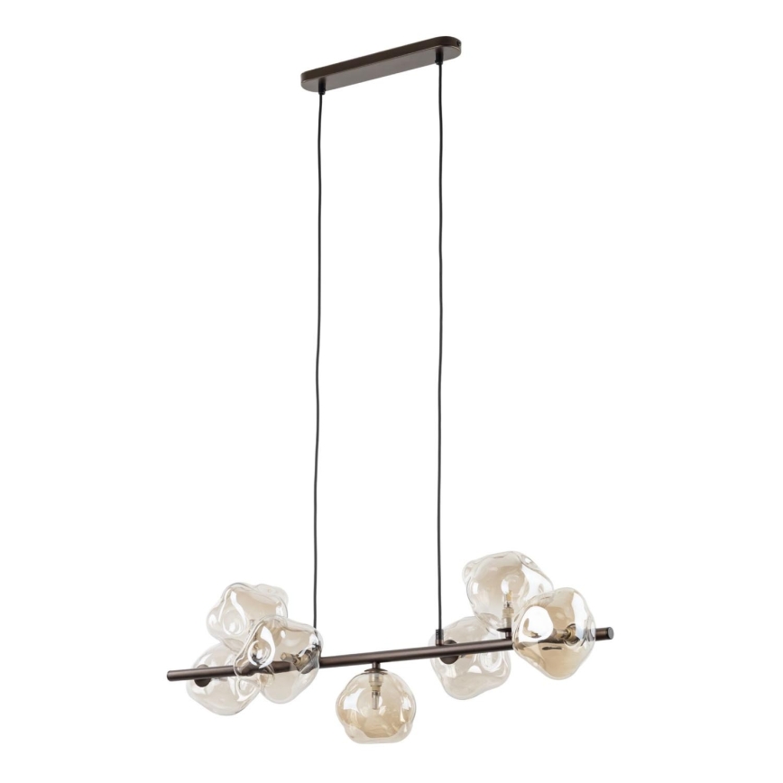 Brilagi - Lustre suspenso por cabo VULCANO 7xG9/8W/230V bronze/bege fumê
