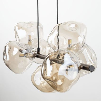 Brilagi - Lustre suspenso por cabo VULCANO 7xG9/8W/230V bronze/bege fumê