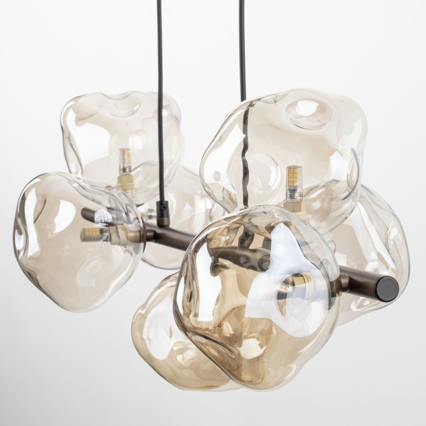 Brilagi - Lustre suspenso por cabo VULCANO 7xG9/8W/230V bronze/bege fumê