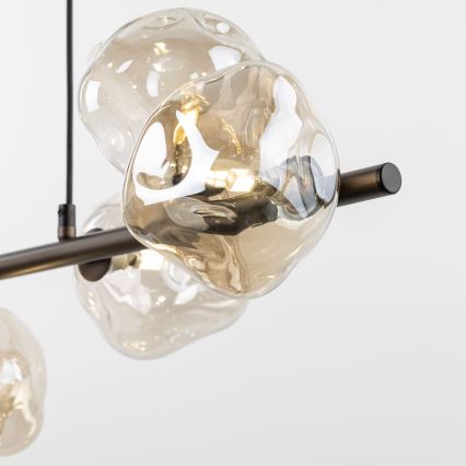 Brilagi - Lustre suspenso por cabo VULCANO 7xG9/8W/230V bronze/bege fumê