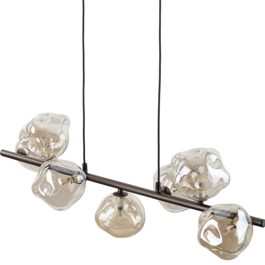 Brilagi - Lustre suspenso por cabo VULCANO 7xG9/8W/230V bronze/bege fumê