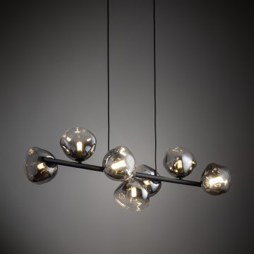 Brilagi - Lustre suspenso por cabo VULCANO 7xG9/8W/230V preto/preto fumê
