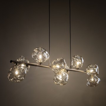 Brilagi - Lustre suspenso por cabo VULCANO 9xG9/8W/230V bronze/bege fumê