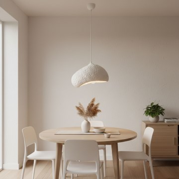 Brilagi - Lustre suspenso por cabo WABI SABI 1xE27/40W/230V diâmetro 32 cm branco