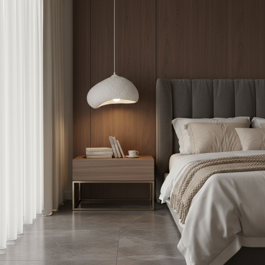 Brilagi - Lustre suspenso por cabo WABI SABI 1xE27/40W/230V diâmetro 32 cm branco