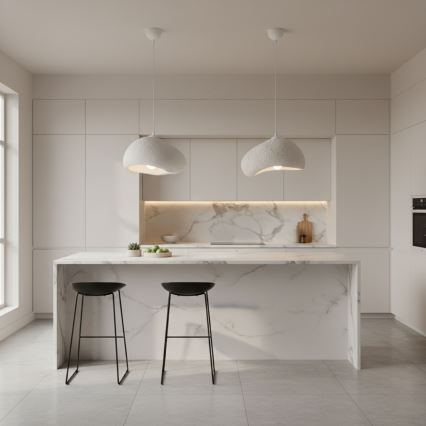 Brilagi - Lustre suspenso por cabo WABI SABI 1xE27/40W/230V diâmetro 32 cm branco