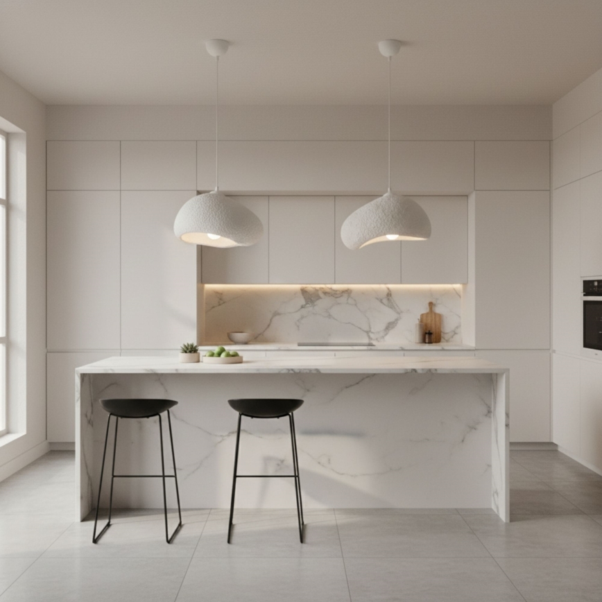 Brilagi - Lustre suspenso por cabo WABI SABI 1xE27/40W/230V diâmetro 32 cm branco