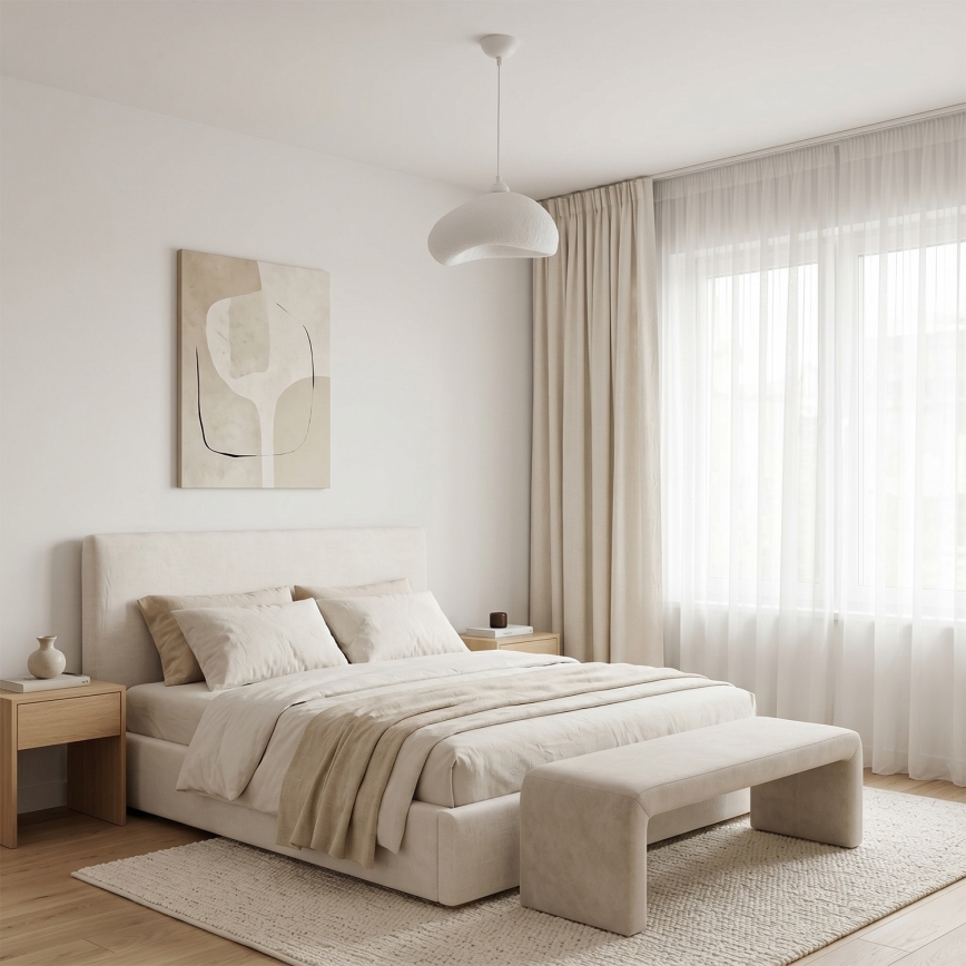Brilagi - Lustre suspenso por cabo WABI SABI 1xE27/40W/230V diâmetro 32 cm branco