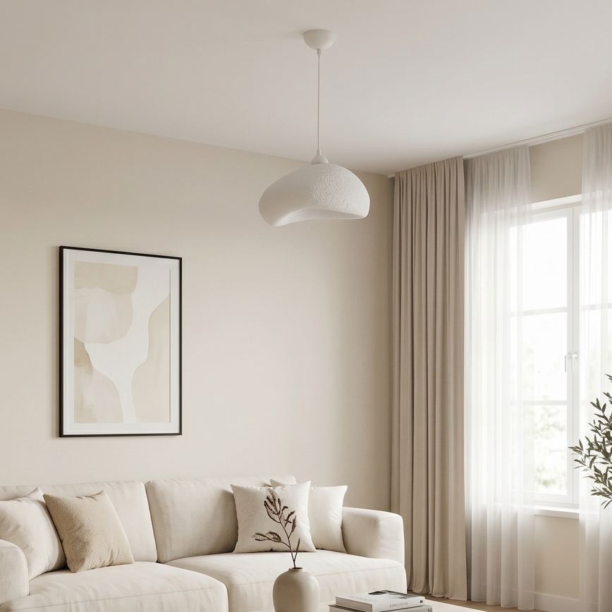 Brilagi - Lustre suspenso por cabo WABI SABI 1xE27/40W/230V diâmetro 32 cm branco