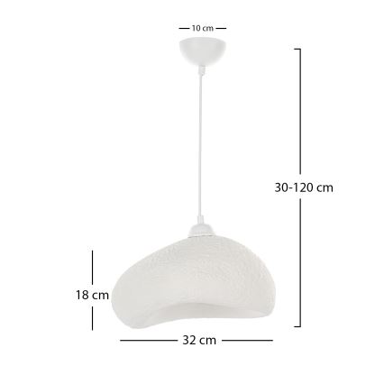 Brilagi - Lustre suspenso por cabo WABI SABI 1xE27/40W/230V diâmetro 32 cm branco