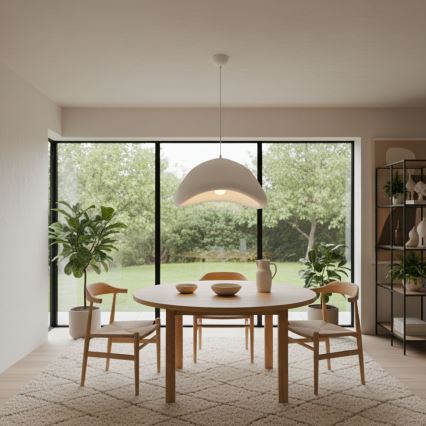 Brilagi - Lustre suspenso por cabo WABI SABI 1xE27/40W/230V diâmetro 52 cm branco