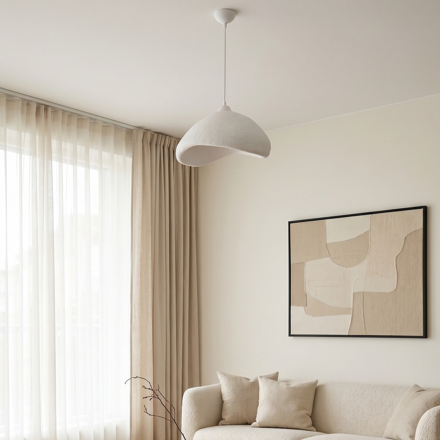 Brilagi - Lustre suspenso por cabo WABI SABI 1xE27/40W/230V diâmetro 52 cm branco