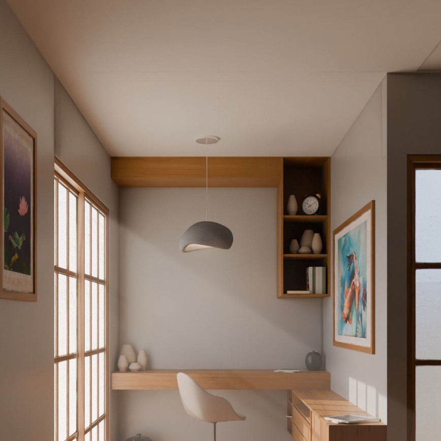 Brilagi - Lustre suspenso por cabo WABI SABI 1xE27/40W/230V Ø 35 cm cinzento