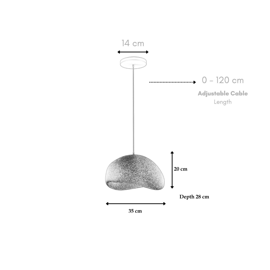 Brilagi - Lustre suspenso por cabo WABI SABI 1xE27/40W/230V Ø 35 cm preto