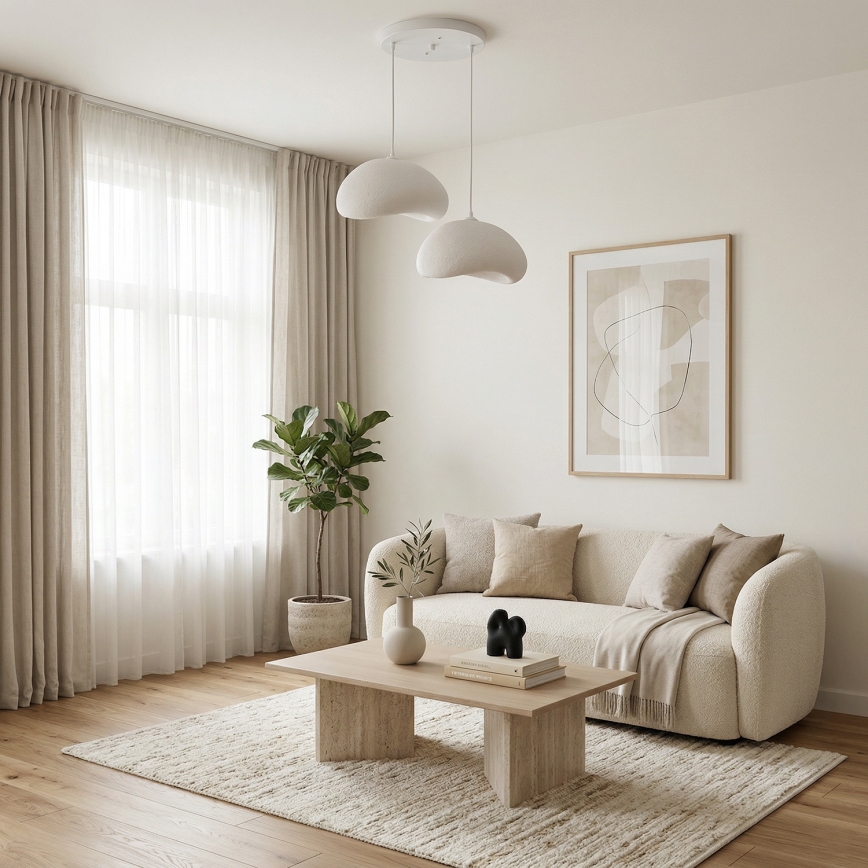 Brilagi - Lustre suspenso por cabo WABI SABI 2xE27/40W/230V Ø 60 cm branco