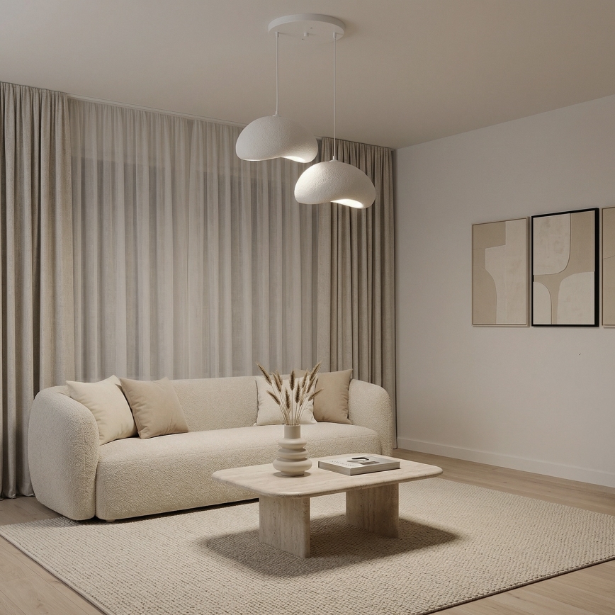 Brilagi - Lustre suspenso por cabo WABI SABI 2xE27/40W/230V Ø 60 cm branco