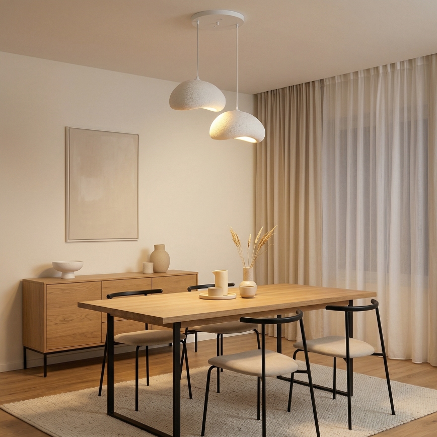 Brilagi - Lustre suspenso por cabo WABI SABI 2xE27/40W/230V Ø 60 cm branco