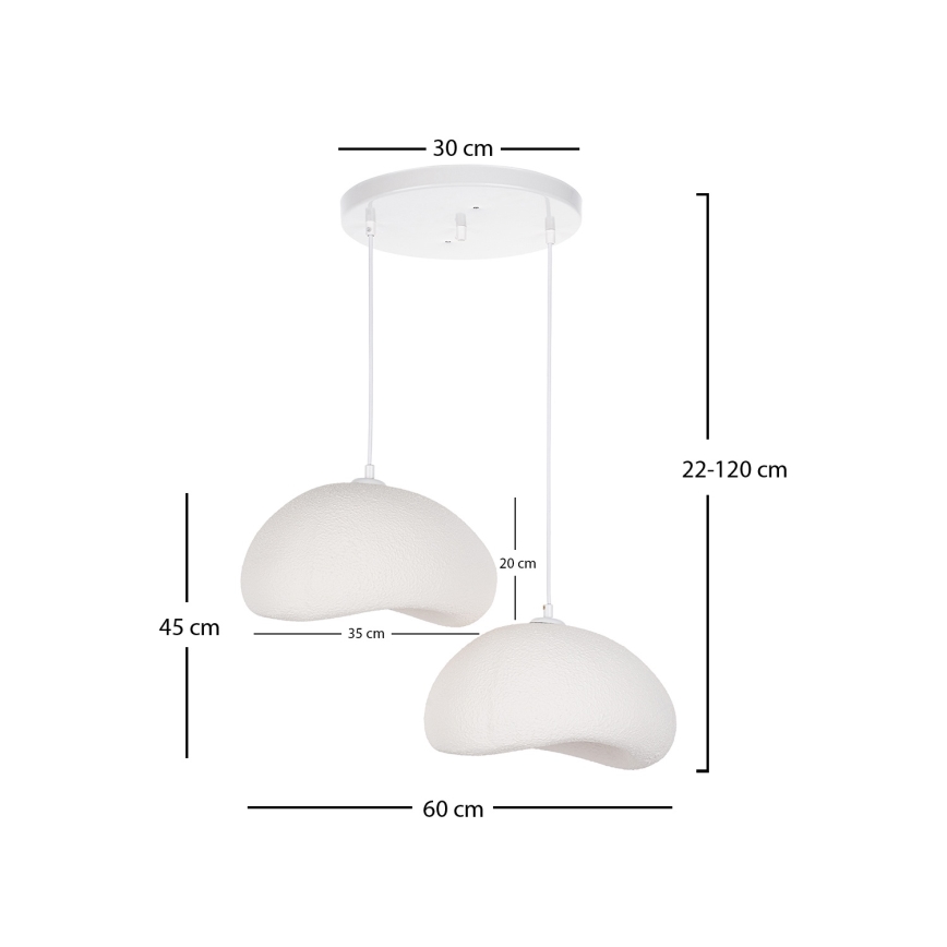 Brilagi - Lustre suspenso por cabo WABI SABI 2xE27/40W/230V Ø 60 cm branco