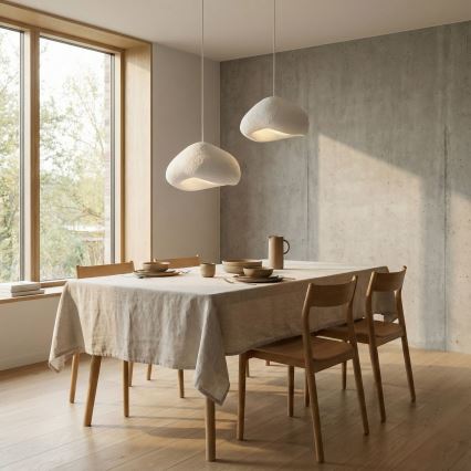Brilagi - Lustre suspenso por cabo WABI SABI 2xE27/40W/230V Ø 70 cm branco